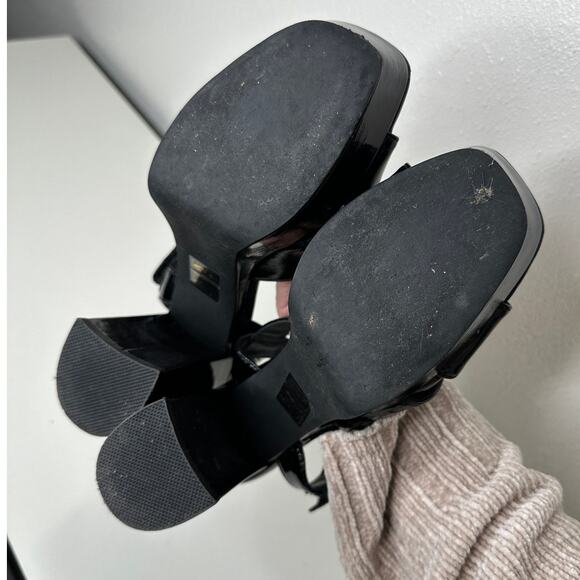 Jeffrey Campbell Amma Platform Slingback Black Sandal Chunky Heels 7.5 - Picture 13 of 16